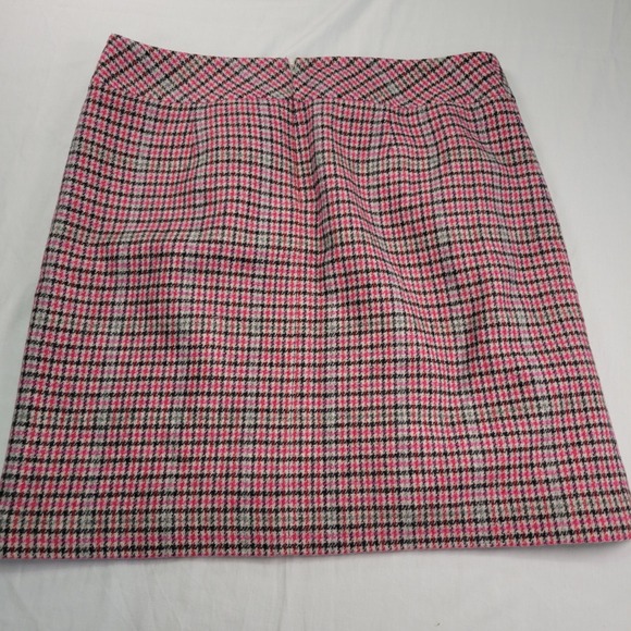Talbots Pink Plaid Pencil Skirt Womens 12 Wool Blend Career Preppy Chic - Picture 5 of 8